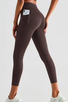 Wide Waistband Sports Leggings with Pockets - Elena Rae Co.