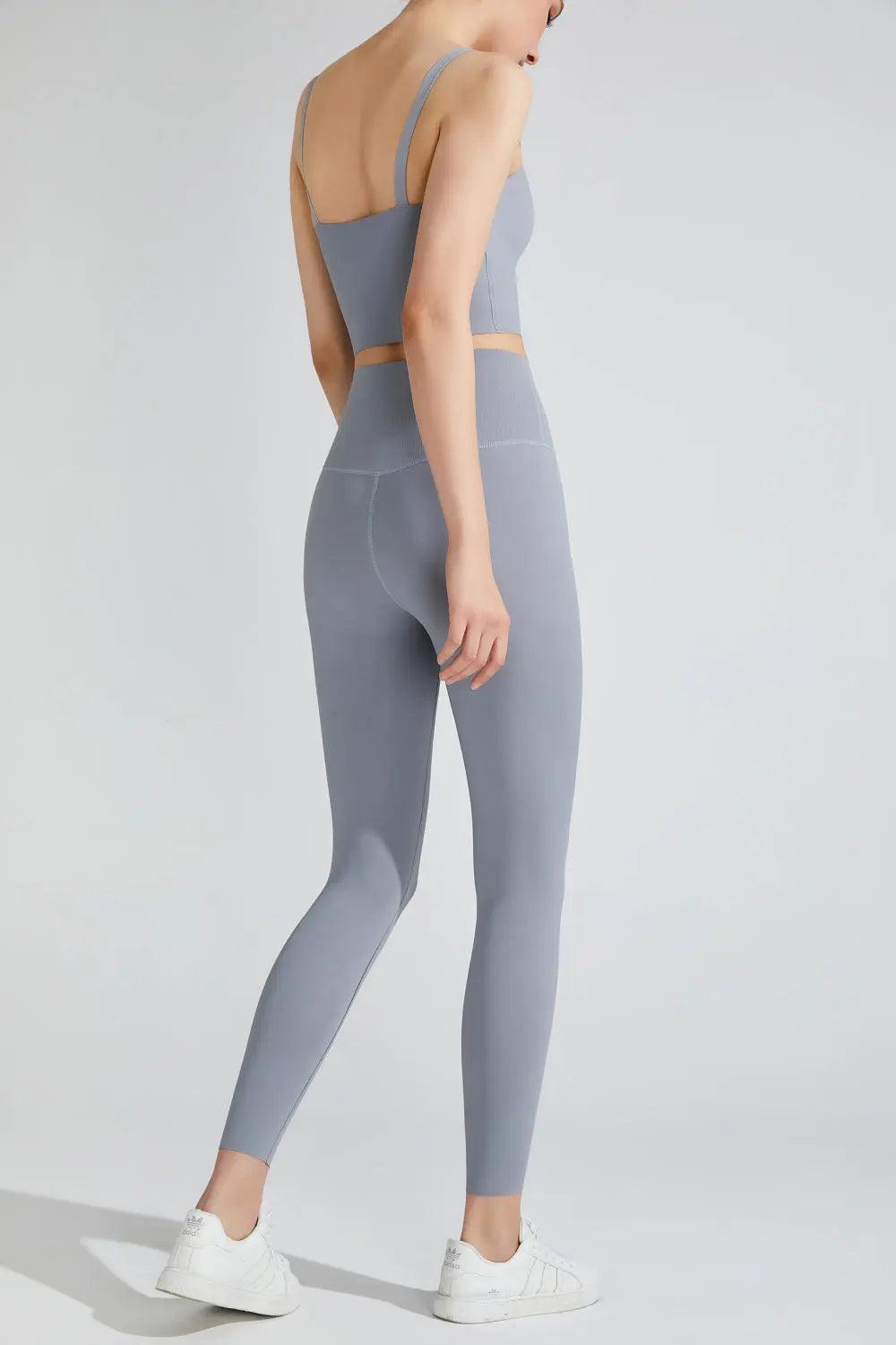 Wide Waistband Sports Leggings - Elena Rae Co.