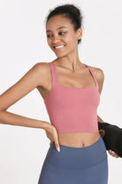 Crisscross Open Back Cropped Sports Cami - Elena Rae Co.