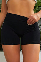 Slim Fit High Waistband Active Shorts - Elena Rae Co.