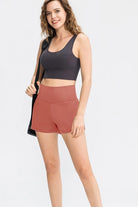 Wide Waistband Sports Shorts with Pockets - Elena Rae Co.