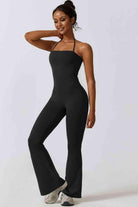 Halter Neck Flare Sport Jumpsuit - Elena Rae Co.