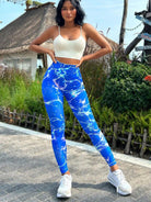 Tie-dye Slim Fit High Waistband Long Active Pants - Elena Rae Co.