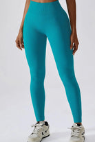 Slim Fit Wide Waistband Long Sports Leggings - Elena Rae Co.