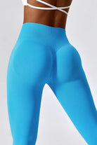 Slim Fit Wide Waistband Sports Leggings - Elena Rae Co.