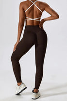 Slim Fit Wide Waistband Sports Leggings - Elena Rae Co.