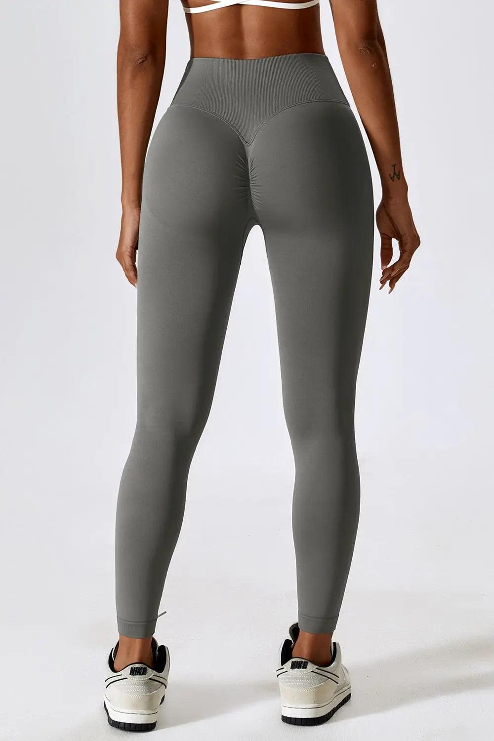 Slim Fit Wide Waistband Sports Leggings - Elena Rae Co.