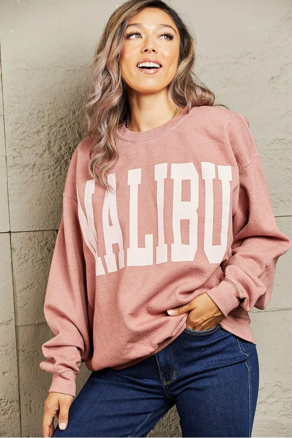 Sweet Claire "Malibu" Oversized Crewneck Sweatshirt - Elena Rae Co.