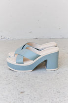 Weeboo Cherish The Moments Contrast Platform Sandals in Misty Blue - Elena Rae Co.