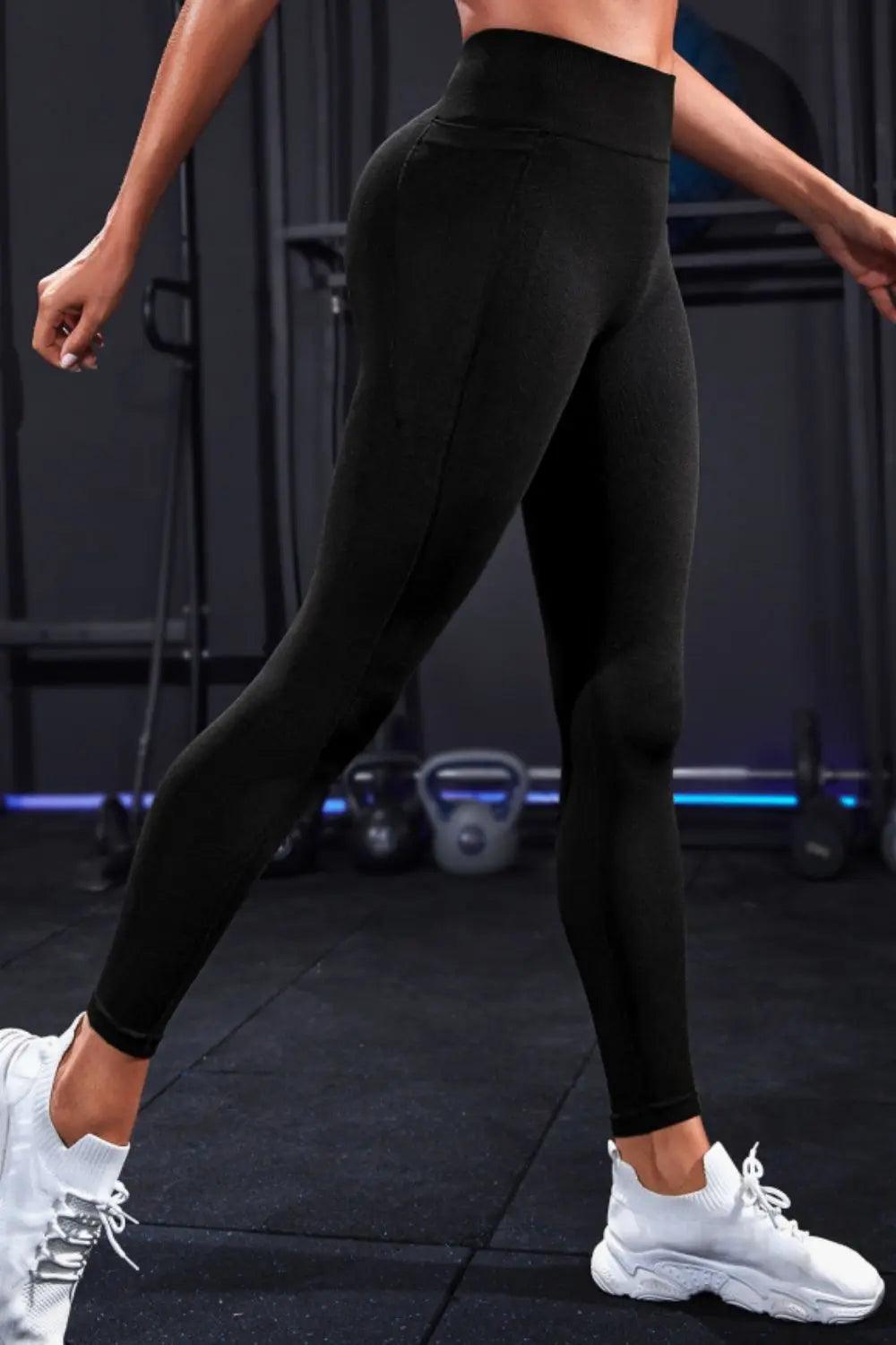 Wide Waistband Sports Leggings - Elena Rae Co.