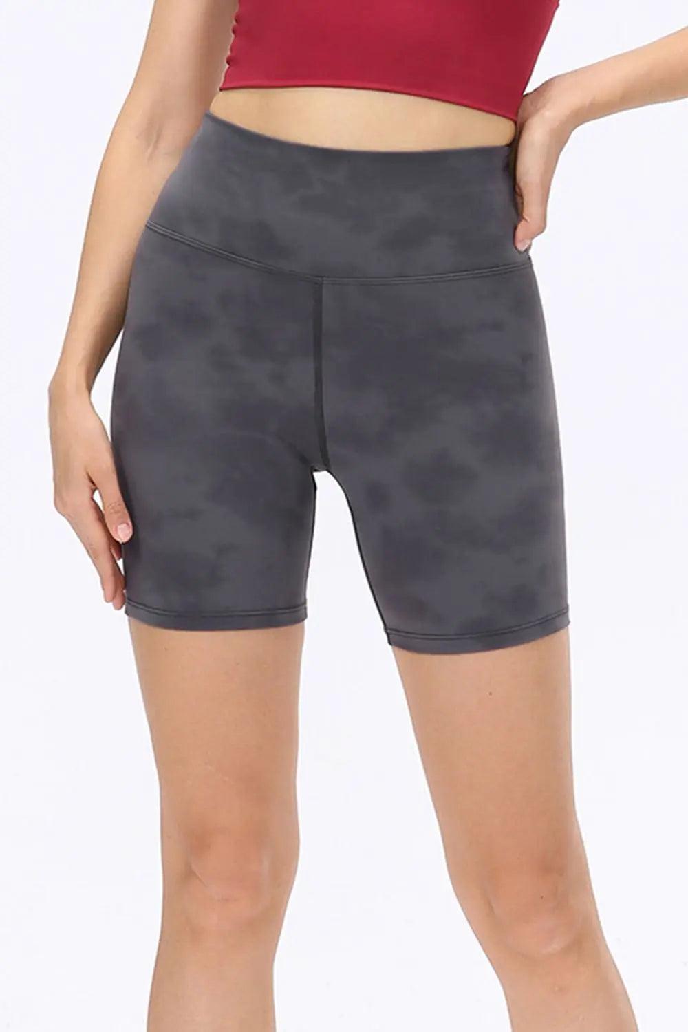 Wide Waistband Sports Shorts - Elena Rae Co.