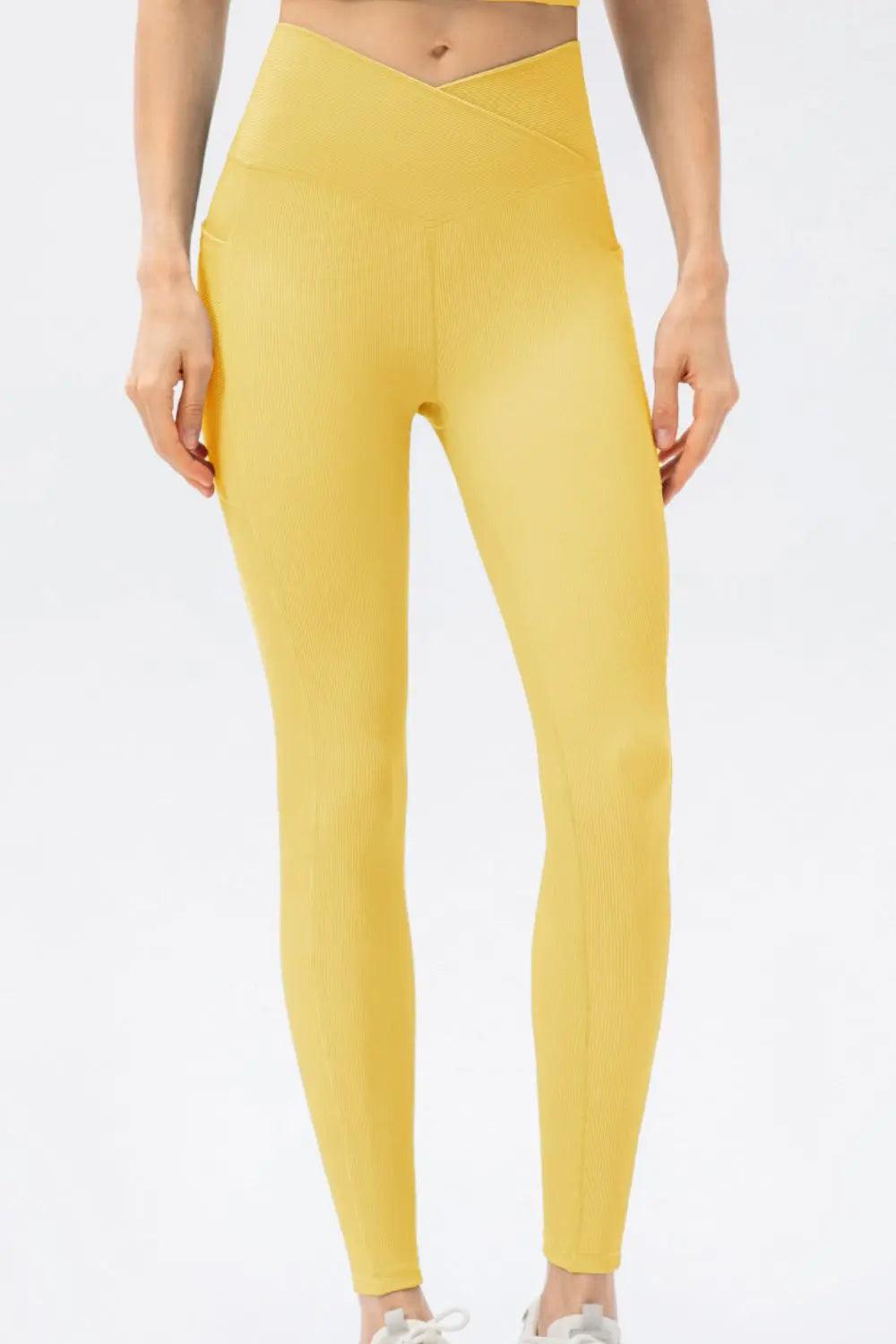 V Shape Waistband Slim Fit Long Sports Pants - Elena Rae Co.