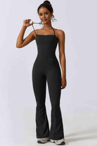 Halter Neck Flare Sport Jumpsuit - Elena Rae Co.