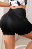 Wide Waistband Active Shorts with Pocket - Elena Rae Co.