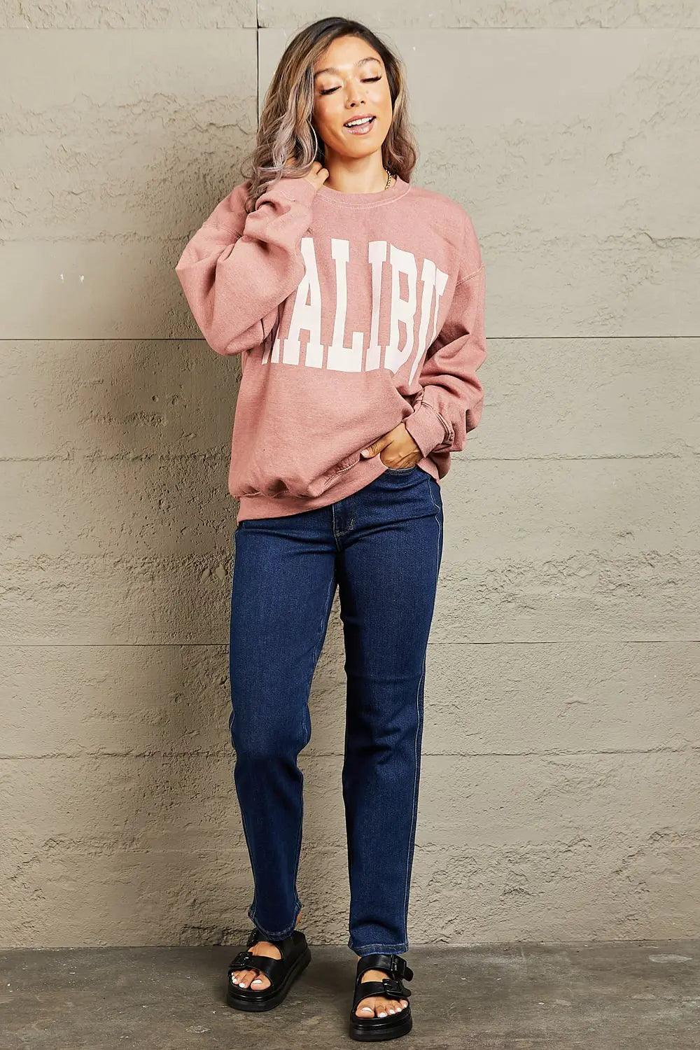 Sweet Claire "Malibu" Oversized Crewneck Sweatshirt - Elena Rae Co.