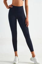 Wide Waistband Sports Leggings with Pockets - Elena Rae Co.