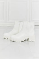 MMShoes What It Takes Lug Sole Chelsea Boots in White - Elena Rae Co.