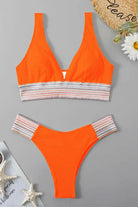 Contrast Textured High Cut Swim Set.