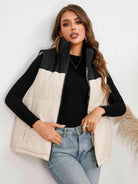 Two-Tone Zip-Up Vest - Elena Rae Co.