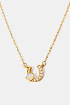 Horseshoe Shape Copper 14K Gold Plated Pendant Necklace - Elena Rae Co.