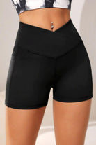 Wide Waistband Active Shorts with Pocket - Elena Rae Co.