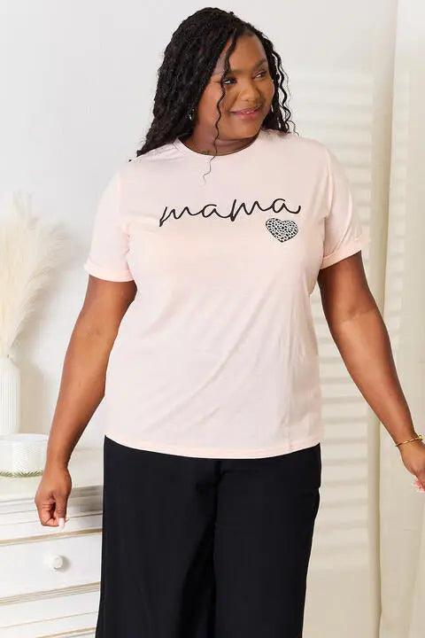 Simply Love MAMA Heart Graphic T-Shirt - Elena Rae Co.