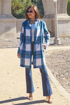 Double Take Full Size Plaid Button Up Lapel Collar Coat - Elena Rae Co.