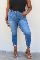 Kancan Lindsay Full Size Raw Hem High Rise Skinny Jeans.