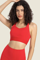 Feel Like Skin Racerback Halter Neck Sports Bra - Elena Rae Co.