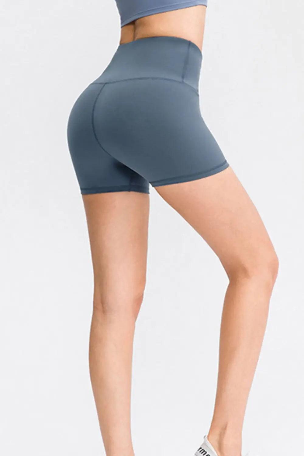 Wide Waistband Sports Shorts - Elena Rae Co.