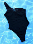 One-Shoulder Sleeveless One-Piece Swimsuit.