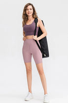 Wide Waistband Sports Shorts with Pockets - Elena Rae Co.