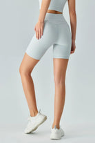 V-Waist Ribbed Sports Biker Shorts with Pockets - Elena Rae Co.