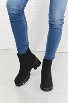 MMShoes Work For It Matte Lug Sole Chelsea Boots in Black - Elena Rae Co.