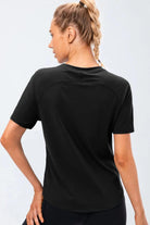 Round Neck Raglan Sleeve Active Tee - Elena Rae Co.