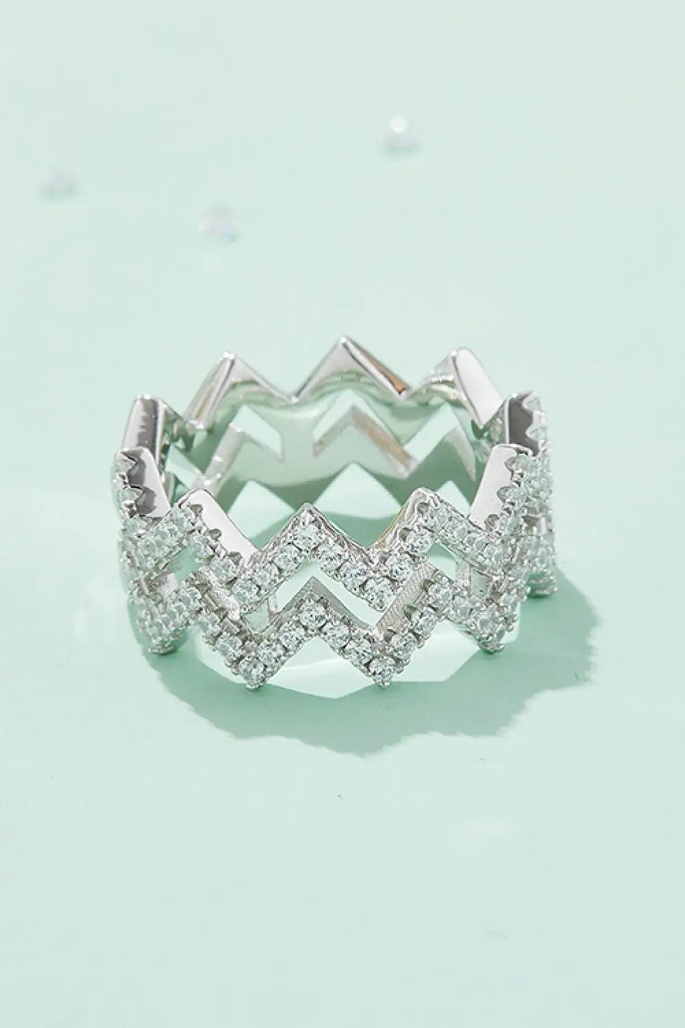 Moissanite Zigzag Stacking Rings - Elena Rae Co.